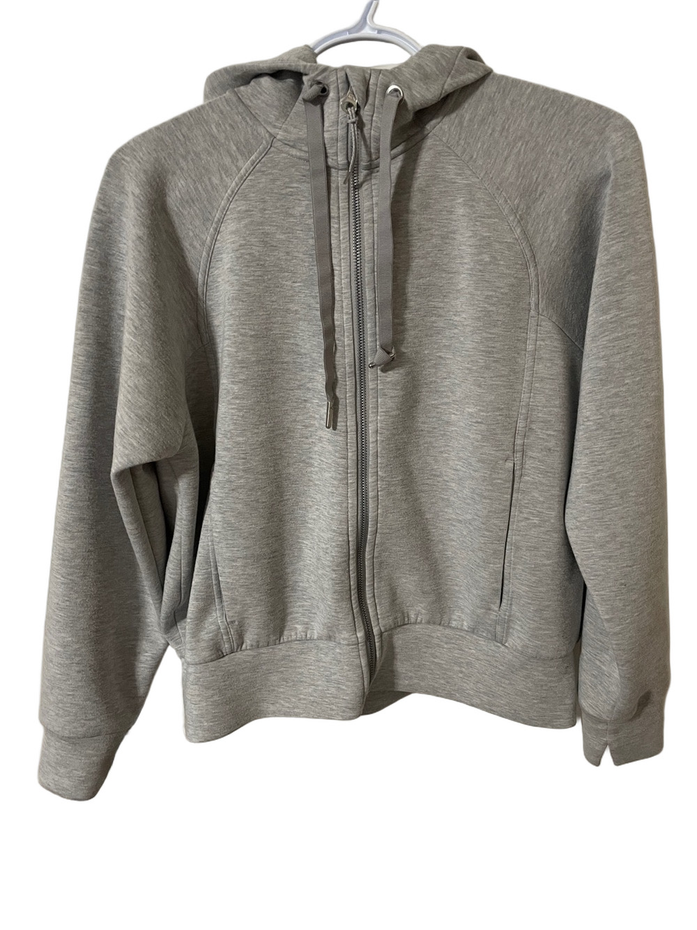 SPANX Light Gray Zip-Up Hoodie Size Small